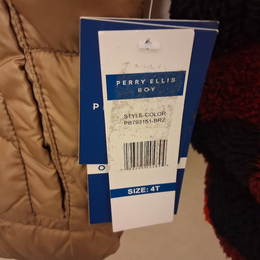 Perry Ellis Red and Brown Kids Puffer Jacket - Picture 2 of 7